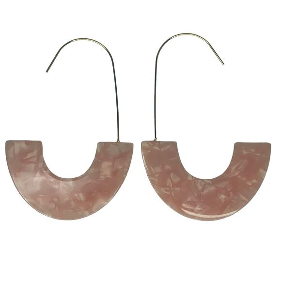 Soft Pink Resin Drop Earrings - Picture 4 of 4